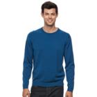 Men's Apt. 9&reg; Merino Wool-blend Crewneck Sweater, Size: Medium, Med Blue