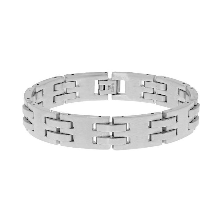 Lynx Stainless Steel Bracelet - Men, Size: 8.5, Grey