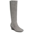 A2 By Aerosoles Taekwondo Women's Knee-high Wedge Boots, Size: Medium (8.5), Grey