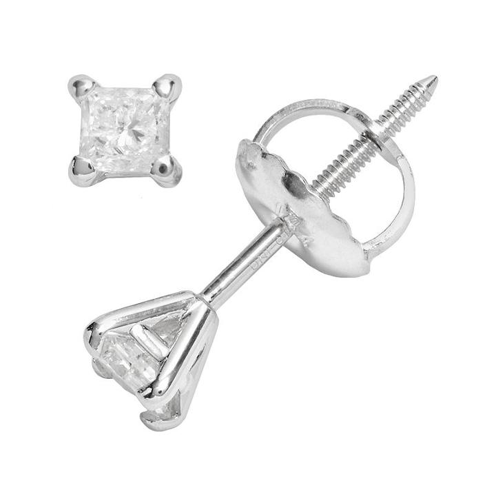 14k White Gold 1/4 Carat T.w. Diamond Stud Earrings, Women's