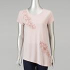 Women's Simply Vera Vera Wang Floral Asymmetrical Tee, Size: Small, Drk Purple