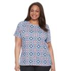 Croft & Barrow, Plus Size &reg; Essential Crewneck Tee, Women's, Size: 1xl, Med Red