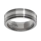 Sti By Spectore Gray Titanium And Sterling Silver Band - Men, Size: 7.50, Grey