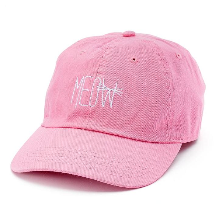 David & Young, Women's Meow Baseball Cap, Med Pink