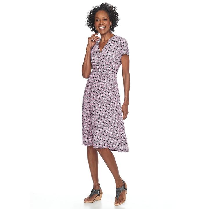 Women's Croft & Barrow&reg; Surplice Dress, Size: Xl, Dark Blue