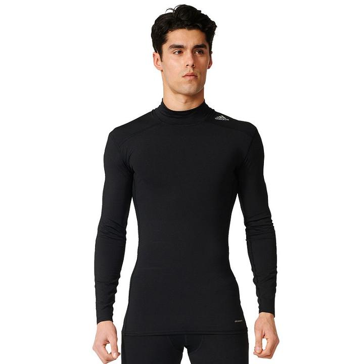 Men's Adidas Mockneck Base Layer Top, Size: Medium, Black
