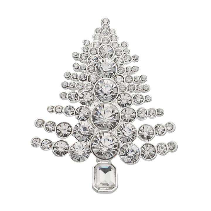 Dana Buchman Christmas Tree Pin, Women's, Silver