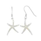 Lab-created Opal Sterling Silver Starfish Drop Earrings, Women's, White