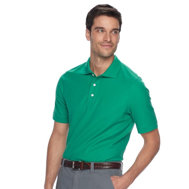 Men's Croft & Barrow&reg; Pique Performance Polo, Size: Medium, Med Green