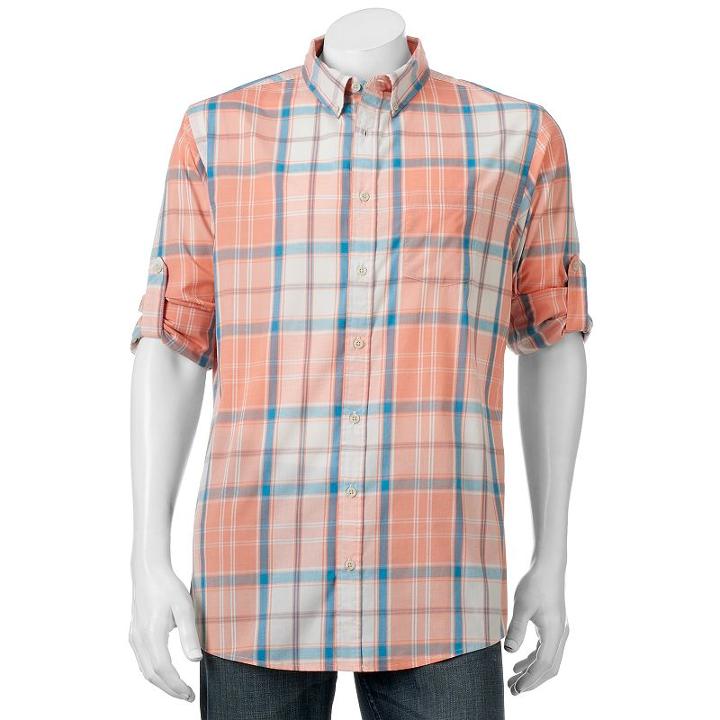 Big & Tall Urban Pipeline&reg; Classic-fit Maxflex Roll-tab Button-down Shirt, Men's, Size: 3xl Tall, Brt Orange