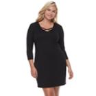 Juniors' Plus Size Mudd&reg; Cross Front Bodycon Dress, Teens, Size: 1xl, Black