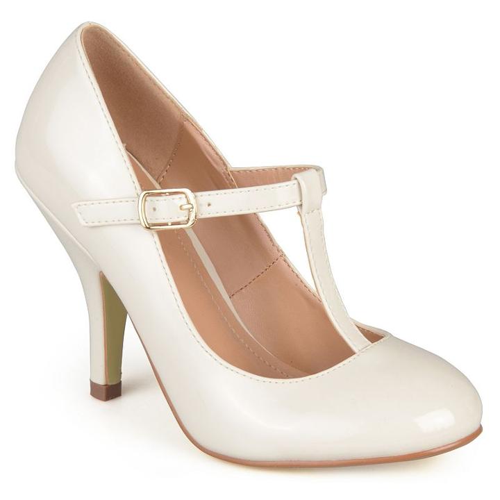 Journee Collection Lessah Women's T-strap High Heels, Girl's, Size: 10, White