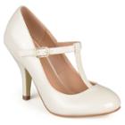 Journee Collection Lessah Women's T-strap High Heels, Girl's, Size: 10, White