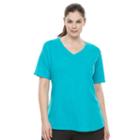 Tek Gear, Plus Size &reg; Easy V-neck Workout Tee, Women's, Size: 2xl, Turquoise/blue (turq/aqua)