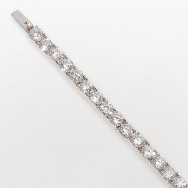 Diamonluxe Sterling Silver 8 1/2-ct. T.w. Simulated Diamond Tennis Bracelet, Women's, White
