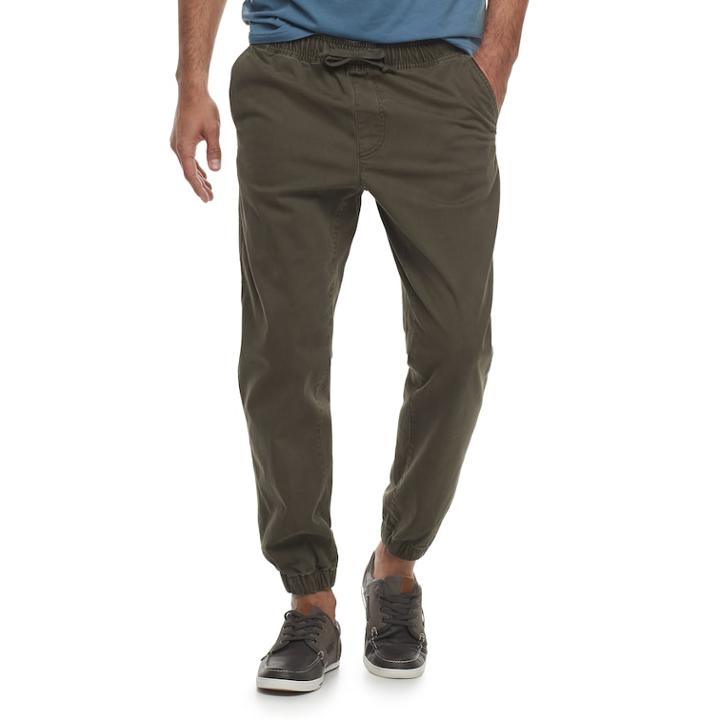 Men's Sonoma Goods For Life&trade; Modern-fit Stretch Twill Jogger Pants, Size: Large, Dark Green