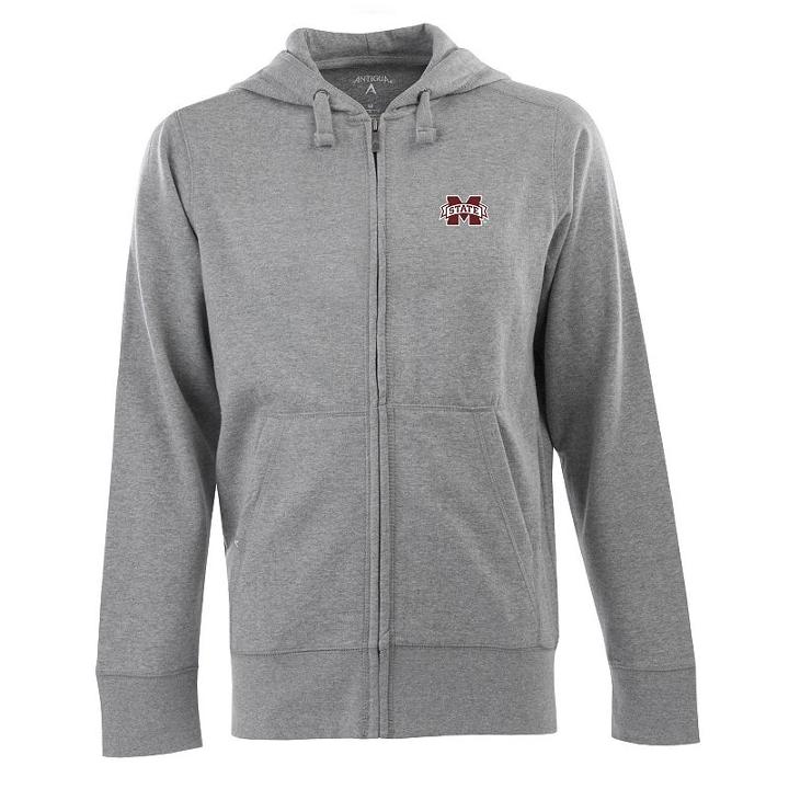 Men's Mississippi State Bulldogs Signature Full-zip Fleece Hoodie, Size: Xl, Grey