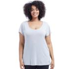 Plus Size Marika Curves Cross Back Tee, Women's, Size: 2xl, Med Grey