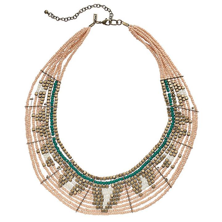 Gs By Gemma Simone Seed Bead Spike Necklace, Women's, Size: 16, Multicolor