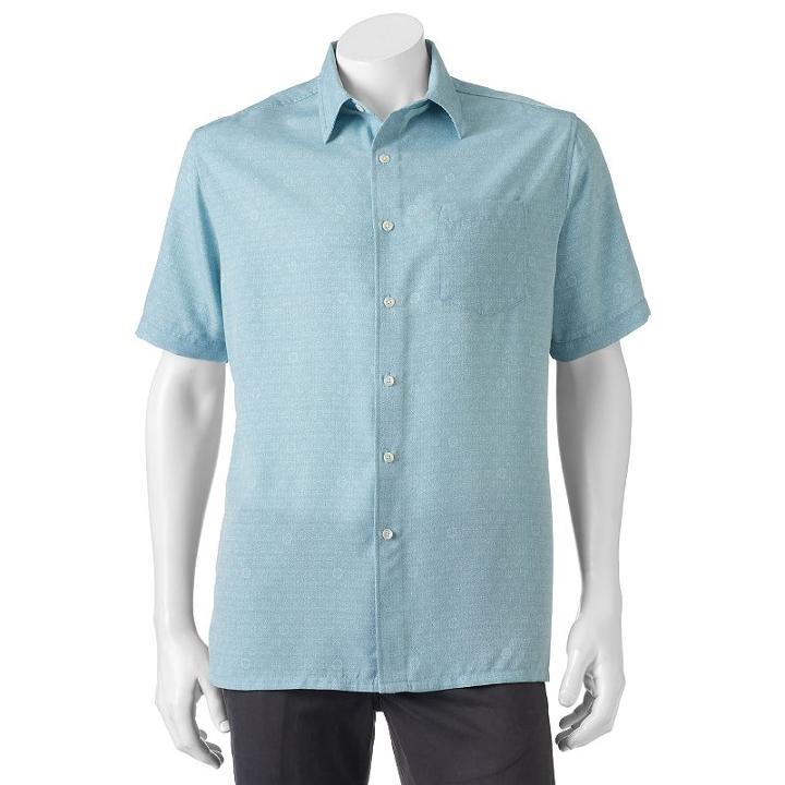 Men's Croft & Barrow&reg; Classic-fit Island Microfiber Button-down Shirt, Size: Medium, Brt Blue
