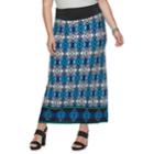 Plus Size Apt. 9&reg; Print Column Maxi Skirt, Women's, Size: 1xl, Blue Teal