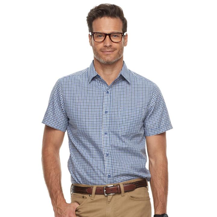 Men's Haggar Classic-fit Button-down Shirt, Size: Small, Blue (navy)