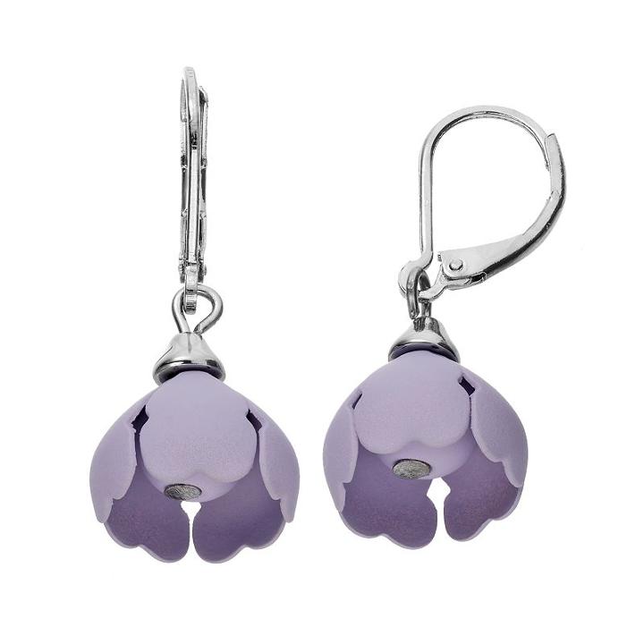 Simply Vera Vera Wang Matte Flower Nickel Free Drop Earrings, Women's, Drk Purple