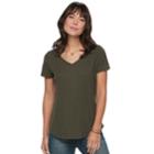 Women's Sonoma Goods For Life&trade; Essential V-neck Tee, Size: Xs, Dark Green