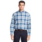Men's Izod Classic-fit Plaid Flannel Button-down Shirt, Size: Small, Blue