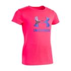 Girls 4-6x Under Armour Alpha Split Logo Tee, Size: 5, Brt Pink