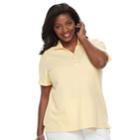 Plus Size Croft & Barrow&reg; Johnny Collar Polo, Women's, Size: 2xl, Med Yellow