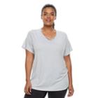 Plus Size Tek Gear&reg; Criss Cross Tee, Women's, Size: 1xl, Light Grey