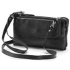 Amerileather Mia Leather Wristlet, Women's, Black