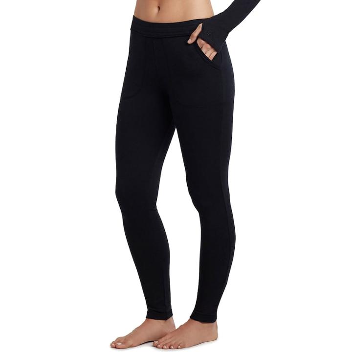 Women's Cuddl Duds Comfortwear Leggings, Size: Large, Black
