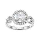 Forever Brilliant 14k White Gold 1 3/8 Carat T.w. Lab-created Moissanite Halo Engagement Ring, Women's, Size: 5