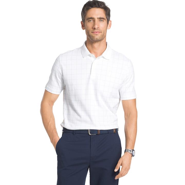 Men's Izod Interlock Grid Polo, Size: Xl, White Oth