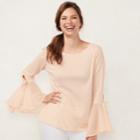 Women's Lc Lauren Conrad Flare Sleeve Chiffon Top, Size: Xl, White