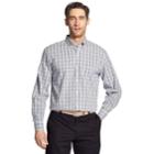 Men's Izod Premium Essentials Classic-fit Plaid Stretch Button-down Shirt, Size: Small, Med Grey