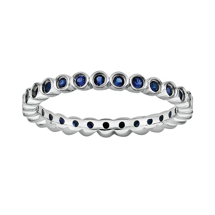 Stacks And Stones Sterling Silver Lab-created Sapphire Stack Ring, Women's, Size: 10, Blue