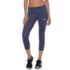 Women's Nike Power Running Capri Leggings, Size: Medium, Blue