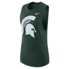 Women's Nike Michigan State Spartans Dri-fit Muscle Tee, Size: Small, Green
