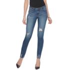 Women's Jennifer Lopez Destructed Skinny Ankle Jeans, Size: 2 - Regular, Dark Blue