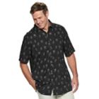 Big & Tall Batik Bay Tropical Button-down Shirt, Men's, Size: L Tall, Black