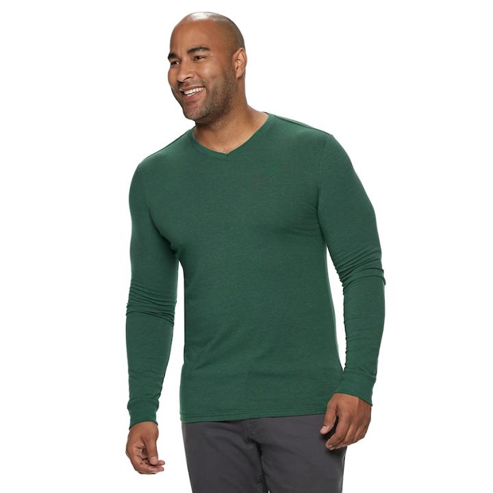 Big & Tall Sonoma Goods For Life&trade; Supersoft Modern-fit V-neck Tee, Men's, Size: M Tall, Dark Green