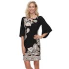 Women's Dana Buchman Paisley Bell-sleeve Shift Dress, Size: Xs, Med Beige