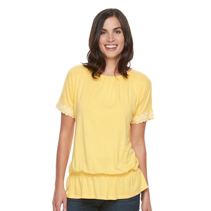 Women's Croft & Barrow&reg; Peplum Top, Size: Xl, Gold