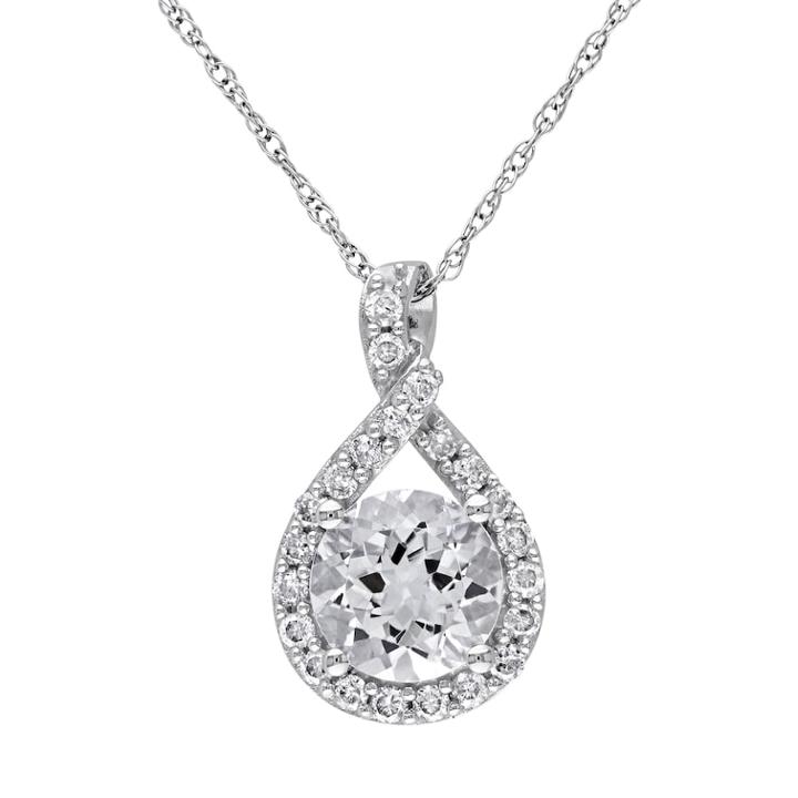 Stella Grace Lab-created White Sapphire Sterling Silver Twist Pendant Necklace, Women's, Size: 18