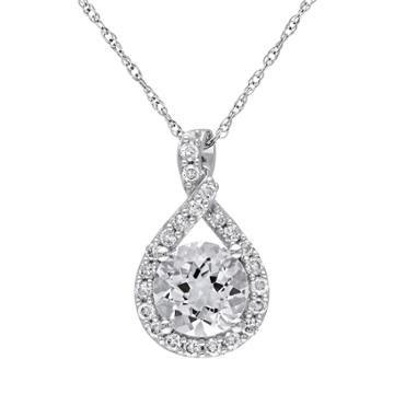 Stella Grace Lab-created White Sapphire Sterling Silver Twist Pendant Necklace, Women's, Size: 18