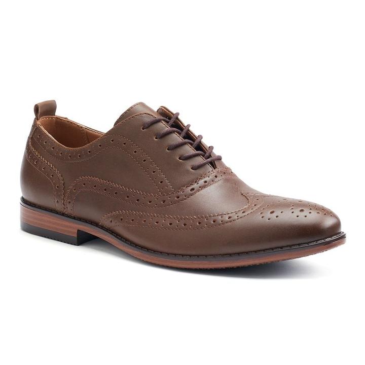 Sonoma Goods For Life&trade; Men's Wingtip Oxford Dress Shoes, Size: 10.5, Brown