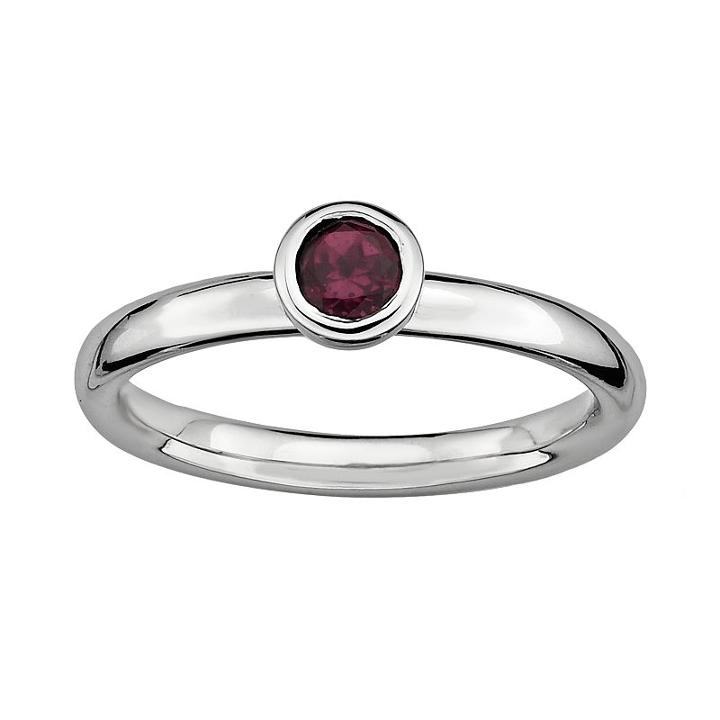 Stacks And Stones Sterling Silver Rhodolite Garnet Stack Ring, Women's, Size: 6, Grey